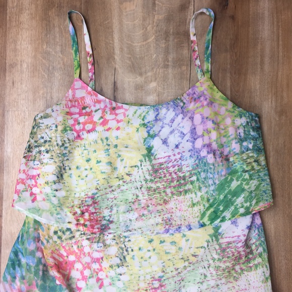 🌞FREE! Lane Bryant Colorful Layered Lined Tank 14 - Picture 4 of 7